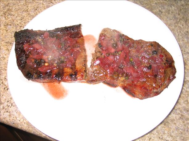 Elk Steaks with Green Peppercorn Sauce. Photo by NateDogg