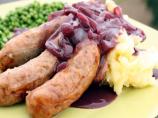 Bangers and Mash With Onion Gravy. Photo by Sarah_Jayne