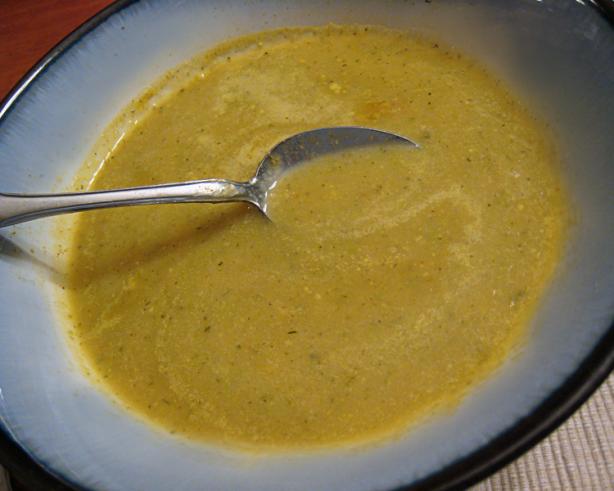 Curried Apple and Zucchini Soup. Photo by yogiclarebear