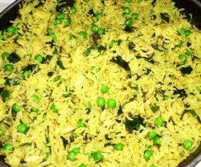 Basmati Rice With Cashews, Peas and Fresh Coriander. Photo by Karen Elizabeth
