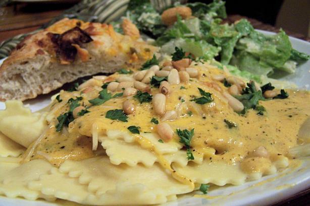 Cheese Ravioli With Pumpkin Sage Sauce. Photo by NcMysteryShopper