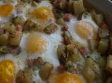 Baked Brie, Potatoes, Ham and Eggs