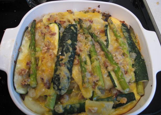Asparagus & Zucchini Frittata. Photo by BarbryT
