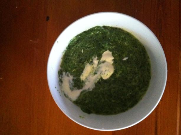 Spinach Soup With Parmesan Cream. Photo by JennyMidget