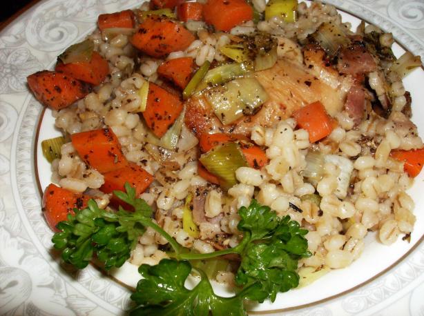 Crock Pot French-Ish Chicken & Barley. Photo by mersaydees