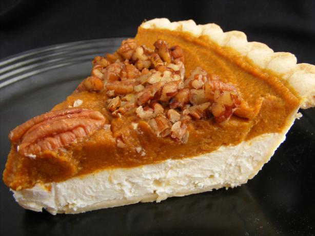 Pumpkin Cream Cheese Layer Pie. Photo by Seasoned Cook