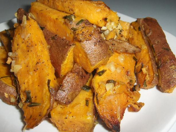 Sweet Potatoes Roasted With Garlic and Rosemary. Photo by daisygrl64