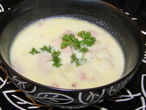 Potato, Leek & Ham Soup. Photo by Baby Kato