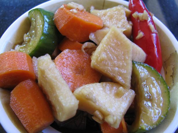 Flash Korean Japanese Style Cucumber and Daikon Pickles. Photo by Leggy Peggy