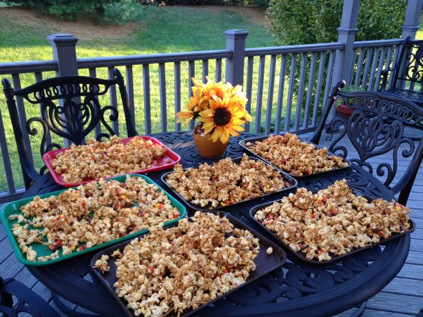 Wormy Caramel Corn for Halloween. Photo by Cookin'Diva