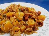 Butternut Squash, Rice and Sausage Casserole