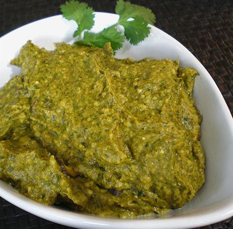 Mushrooms With Creamed Spinach and Spices (Khumb Jahanara). Photo by Sandi (From CA)