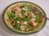 Spinach, Portabella, Bacon & Blue Cheese in Walnut Dressing. Recipe by twissis