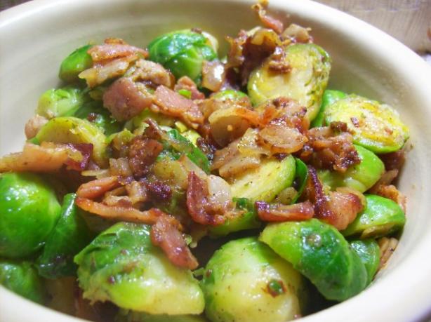 Yummy Brussels Sprouts With Bacon & Onion. Photo by Chef shapeweaver &copy;