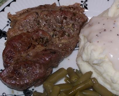 Pork Blade Steak with Garlic/Herb. Photo by HisMonie