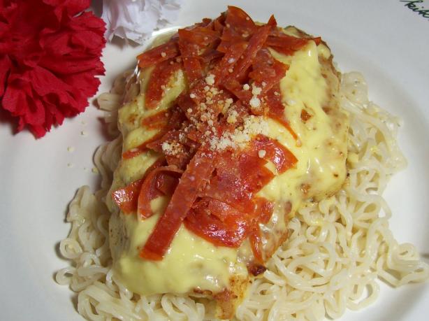 Pepperoni Chicken Italiano With Parmesan Noodles. Photo by Chef shapeweaver &copy;