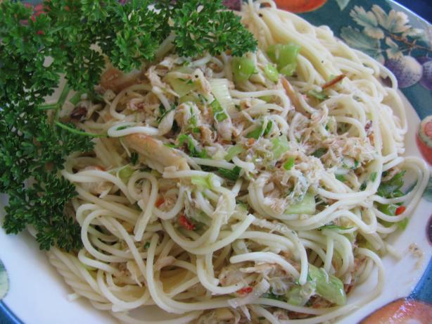 Spaghettini With Crab, Lime & Chilli. Photo by Leggy Peggy