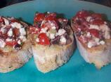 Tomatoes, Feta and Black Olives Bruschetta