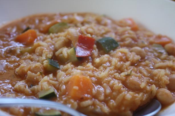 Spicy African Peanut Soup With Chickpeas. Photo by Leggy Peggy
