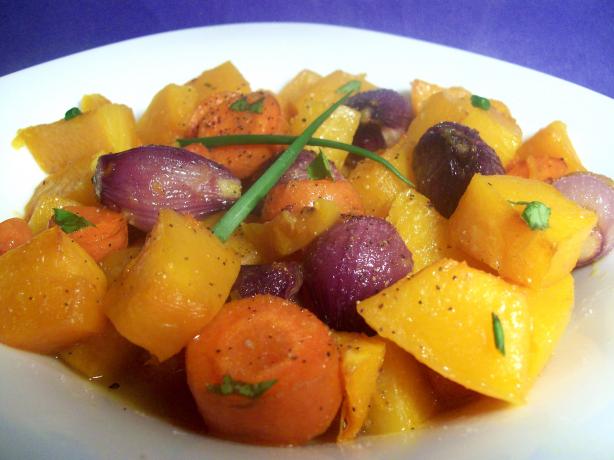 Tangerine and Cardamom Glazed Roasted Winter Vegetables. Photo by Sharon123