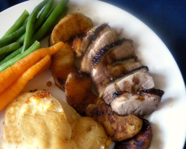 Duck Breast With Fried Apples. Photo by Bergy