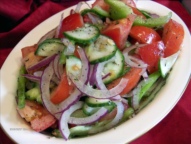 Tomato cucumber salad. Photo by Derf