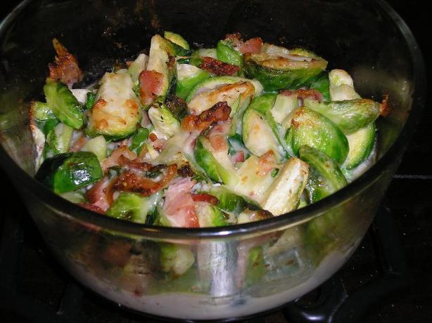 Gratin of Brussels Sprouts. Photo by Queen Dana