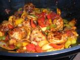 Meatballs and Mixed Peppers