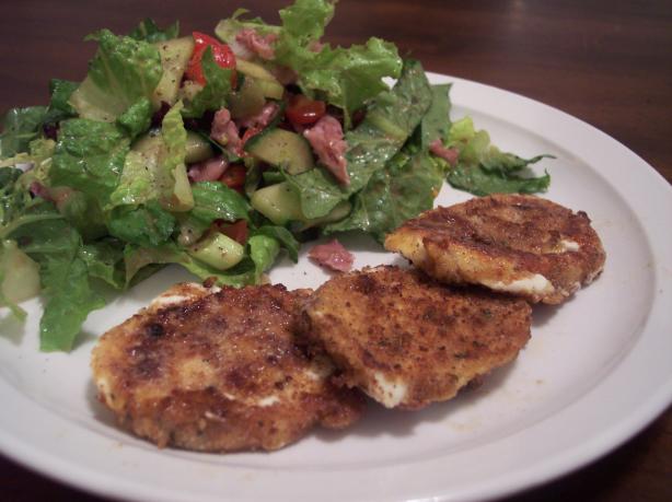 Fried Mozzarella With Salami & Portabella Salad (30 Min Meal. Photo by jrusk