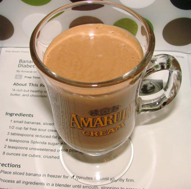 Banana Peanut Chocolate Smoothie, Diabetic. Photo by Boomette