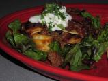 Low-Fat Beef and Bean Tortilla Bake