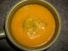 Carrot Soup With Basil Pesto Swirl