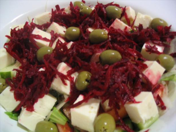 Peasant Salad from Cyprus (Choriatiki). Photo by Missy Wombat