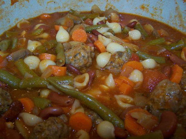 Mini Meatball Minestrone. Photo by InkysChef