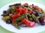 Sauteed Asparagus with Red Peppers & Olives