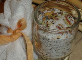 Green Tea Bath Salts Gift in a Jar. Photo by BakinBaby