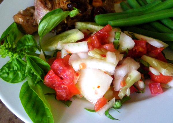 Basil Cucumber Salad. Photo by Bergy