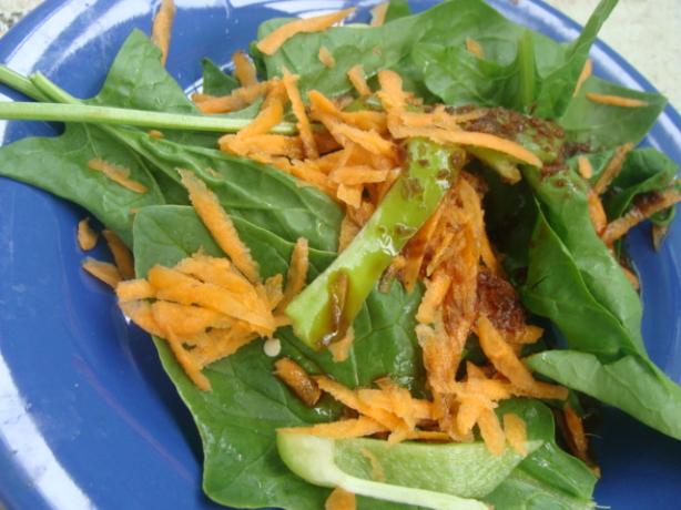 Spinach Salad With Japanese Ginger Dressing. Photo by littlemafia