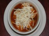 Chicken Salsa Soup With Tostitos and Mozzarella Cheese!