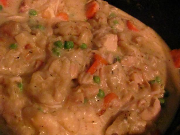 Chicken & Dumplings Like Grandma's (Crock-Pot). Photo by The Pantry Elf