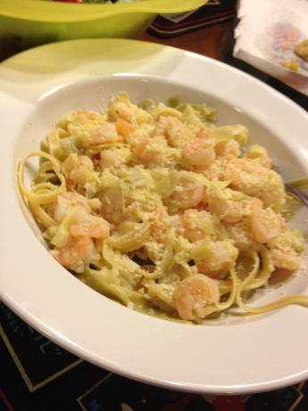 Shrimp & Artichoke Fettuccini. Photo by Mommy2Summer&Gibson