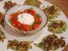 Zucchini and Sumac Fritters With Tomato and Mint Salsa