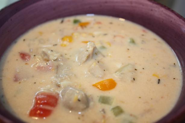 Smoky Roasted Chicken and Corn Chowder. Photo by IngridH