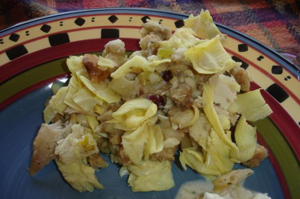 Artichoke Parmesan Sourdough Stuffing. Photo by BakinBaby