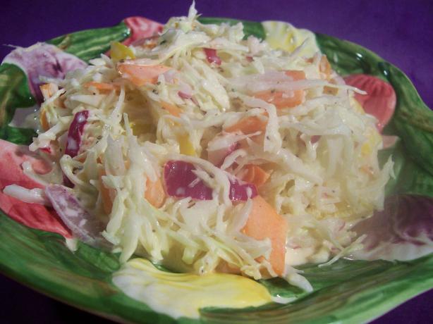 Creamy Coleslaw With Bell Peppers & Red Onion. Photo by Sharon123