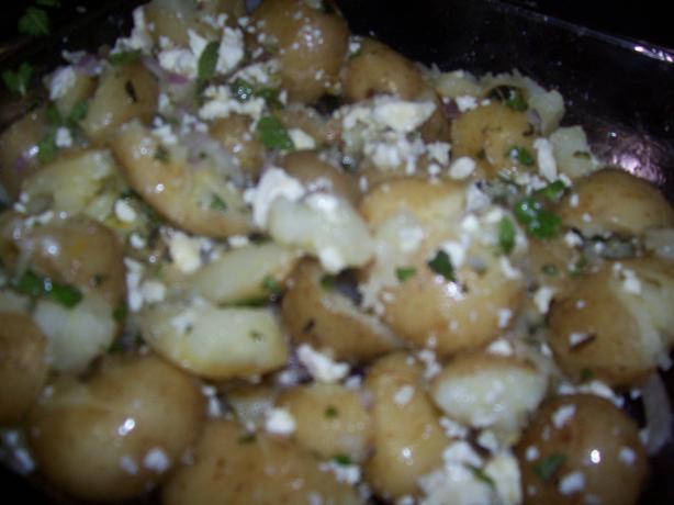 Crushed New Potatoes With Mint & Feta. Photo by Elaniemay