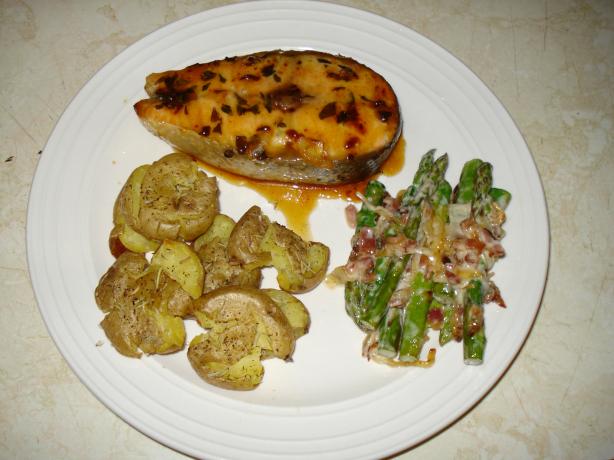 Oven Roasted Salmon With Honey-Mustard Sauce. Photo by Cadillacgirl