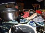 Wine Fondue With Broth Base and Mustard Dill Dipping Sauce. Photo by SaffronMeSilly