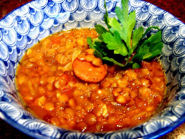 Lentil Tomato & Chorizo Soup. Photo by Rita~