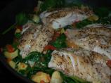 Sauteed Snapper With Plum Tomatoes and Spinach